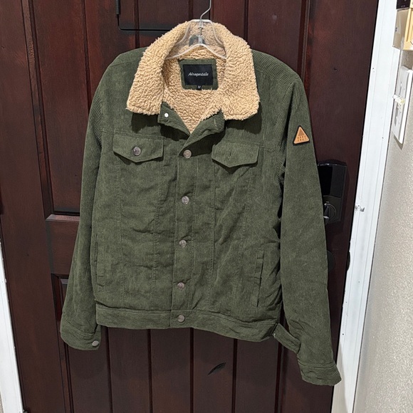 Aeropostale Other - Aeropostale Green Corduroy Jacket with Tan Lining M